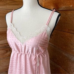 Vintage Eighties Pale Pink Givenchy Negligee Spaghetti Straps Lace Trim